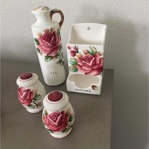 Lefton Americana Rose Vintage Set